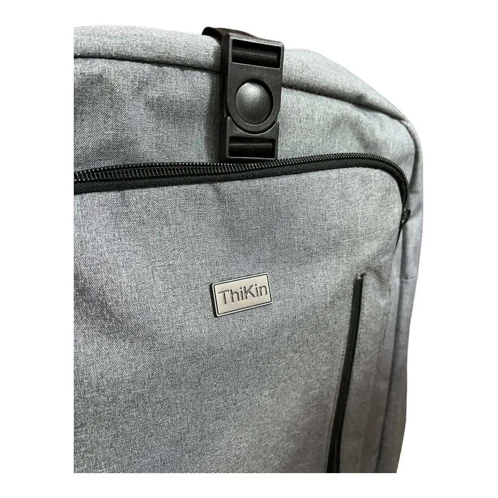 ThiKin Padded Laptop Gray Backpack Utility Unisex Lightweight Structured Quality